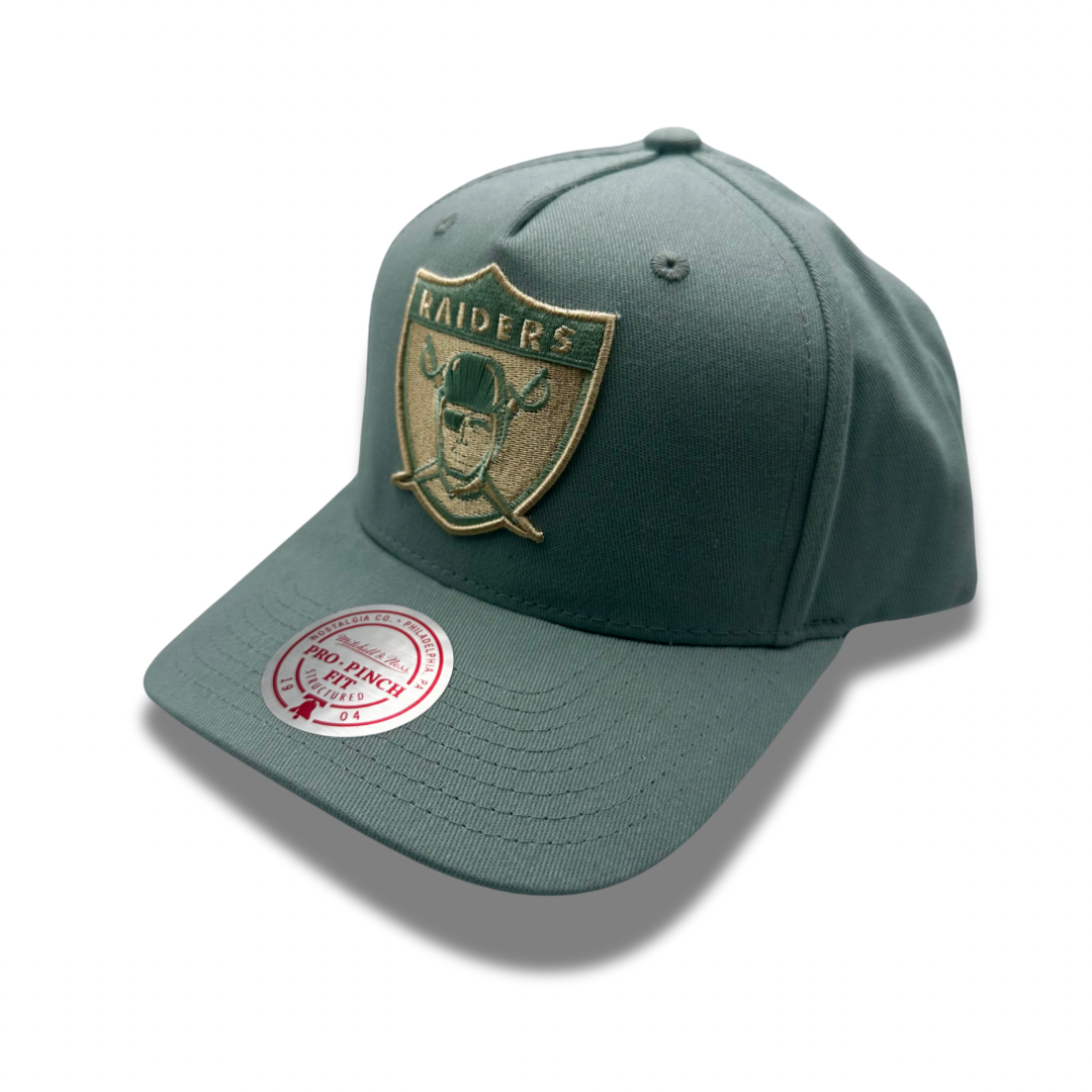 Los Angeles Raiders Hat - Light Green Seasonal Pro Crown NFL Snapback Cap - Mitchell & Ness